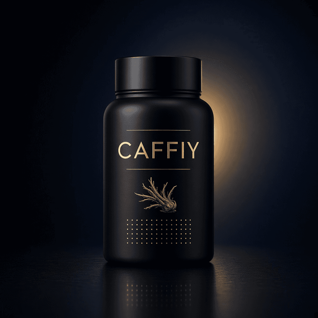 Caffiy Ashwagandha Maca Oyster Capsules, capsule bottle
