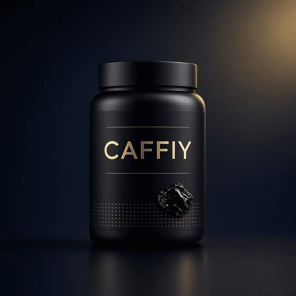 Caffiy Pure Shilajit Capsules, capsule bottle