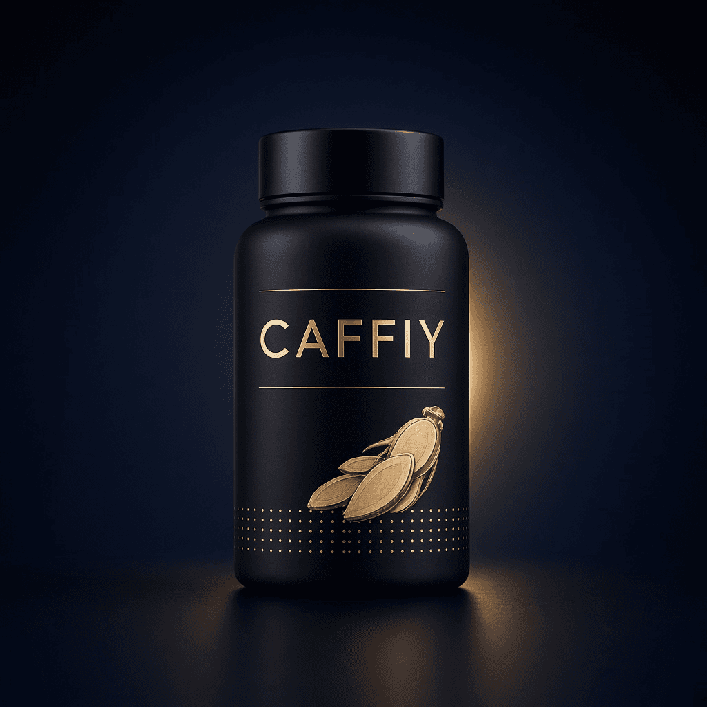 Caffiy Shilajit Ginseng Capsules, capsule bottle