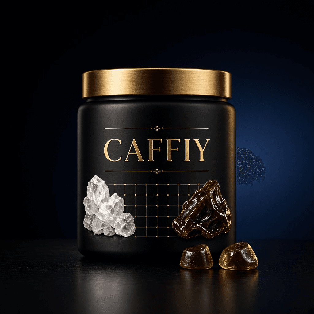 Caffiy L-Arginine Shilajit Gummies, gummy jar