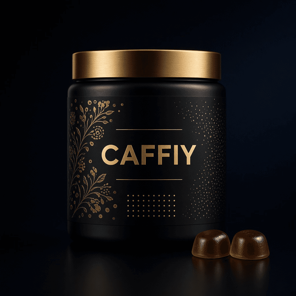 Caffiy Ashwagandha Epimedium Maca Gummies, gummy jar