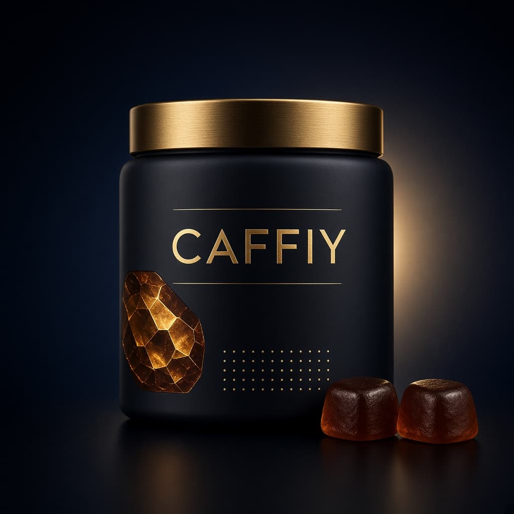 Caffiy Shilajit Boron Maca Gummies, gummy jar