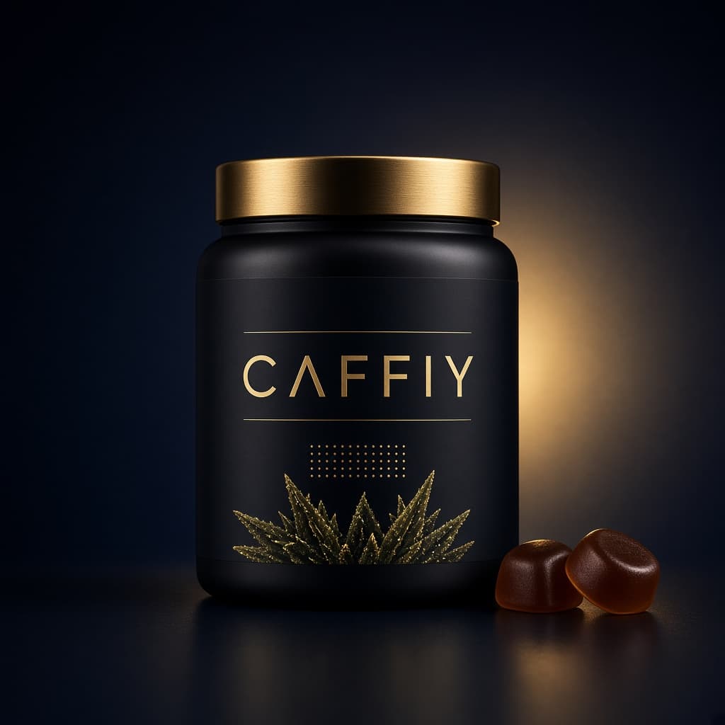 Caffiy Tribulus Vitality Gummies, gummy jar