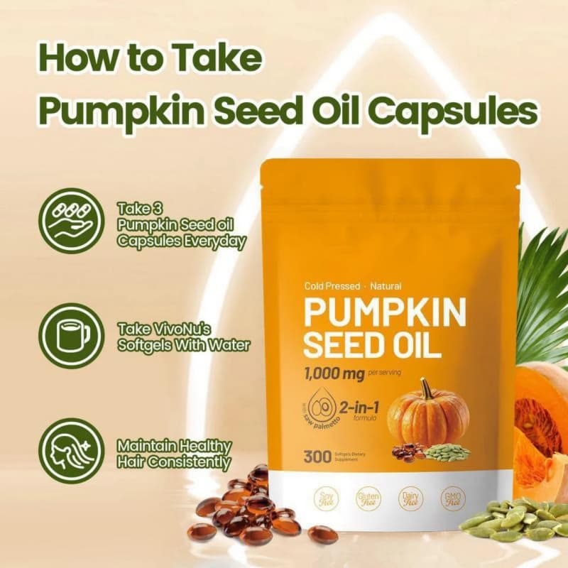 Caffiy Pumpkin Saw Palmetto Softgels, product photo 3