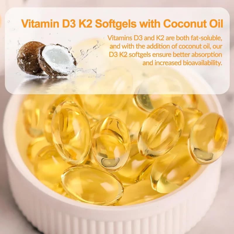 Caffiy Vitamin D3 K2 Softgels, product photo 3