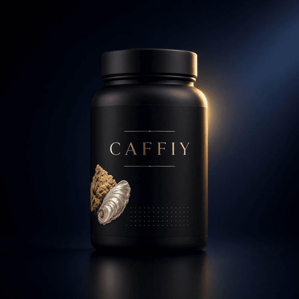 Caffiy Maca Oyster Ashwagandha Tablets, tablet bottle