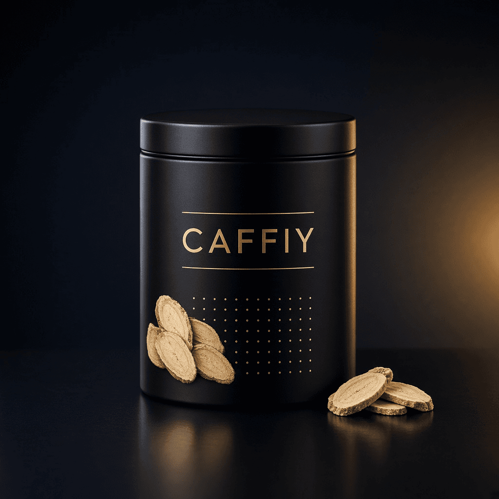 Caffiy Ginseng Maca Mulberry Tea, tea tin