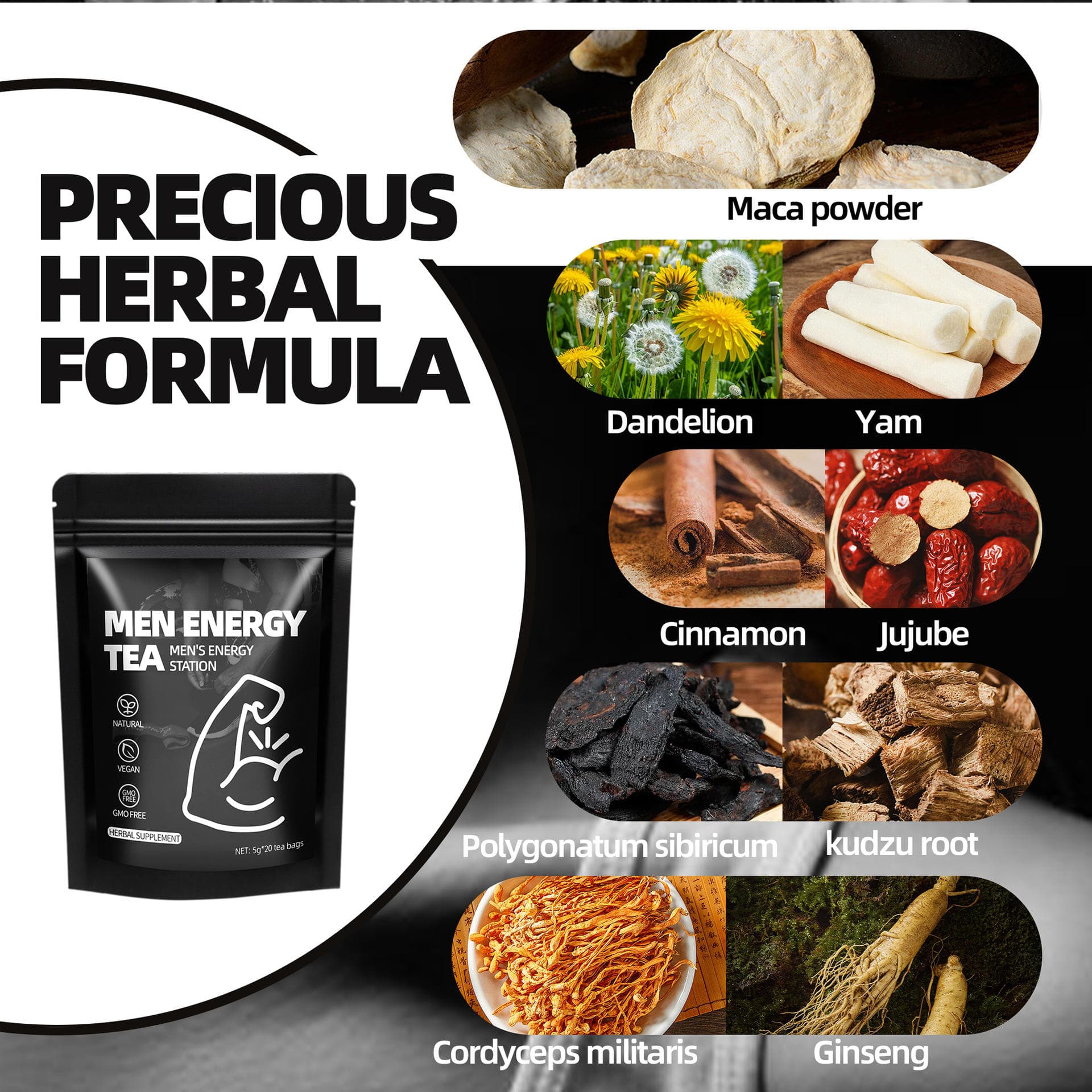 Caffiy Maca Cordyceps Energy Tea, product photo 2