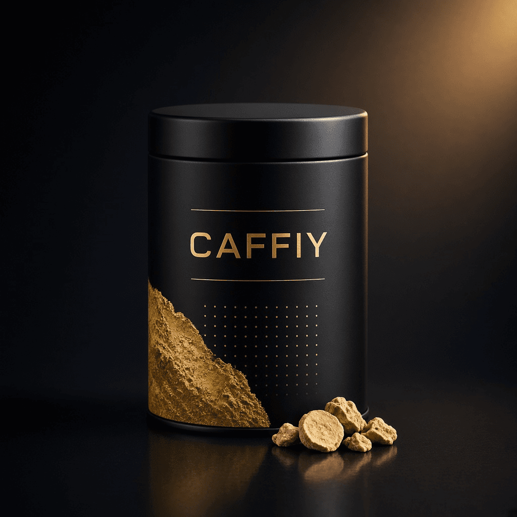 Caffiy Maca Cordyceps Energy Tea, tea tin